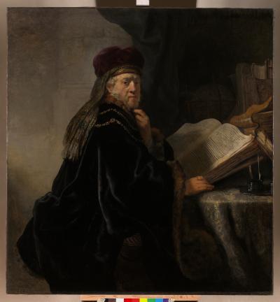 Rembrandt Harmensz. van Rijn, Učenec ve studovně, 1634 Rembrandt Harmensz. van Rijn, Učenec ve studovně, 1634