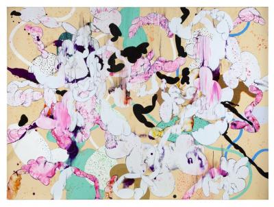 Josef Bolf, Bez názvu, 2004, akryl, plastové fólie, barevné šelaky, plátno, Wannieck Gallery Josef Bolf, Bez názvu, 2004, akryl, plastové fólie, barevné šelaky, plátno, Wannieck Gallery